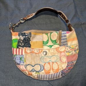 Coach Multicolor Patchwork Hobo Shoulder Bag